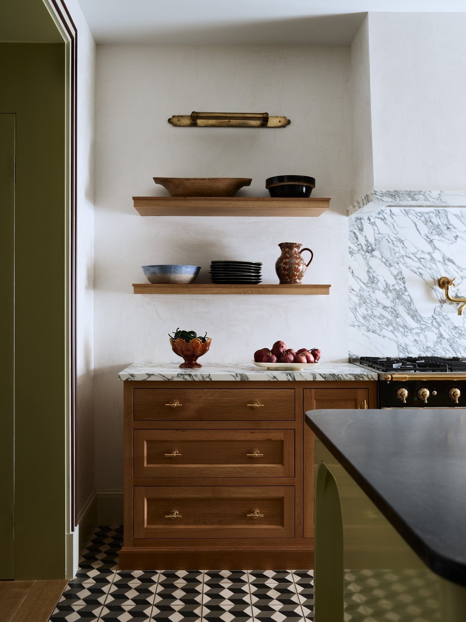 Sacramento interior design kitchen with vintage accents and classic statement pieces