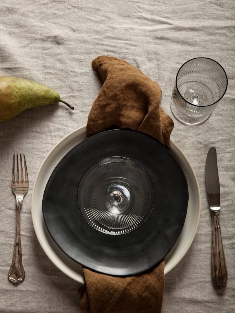 ferm living table setting and pear