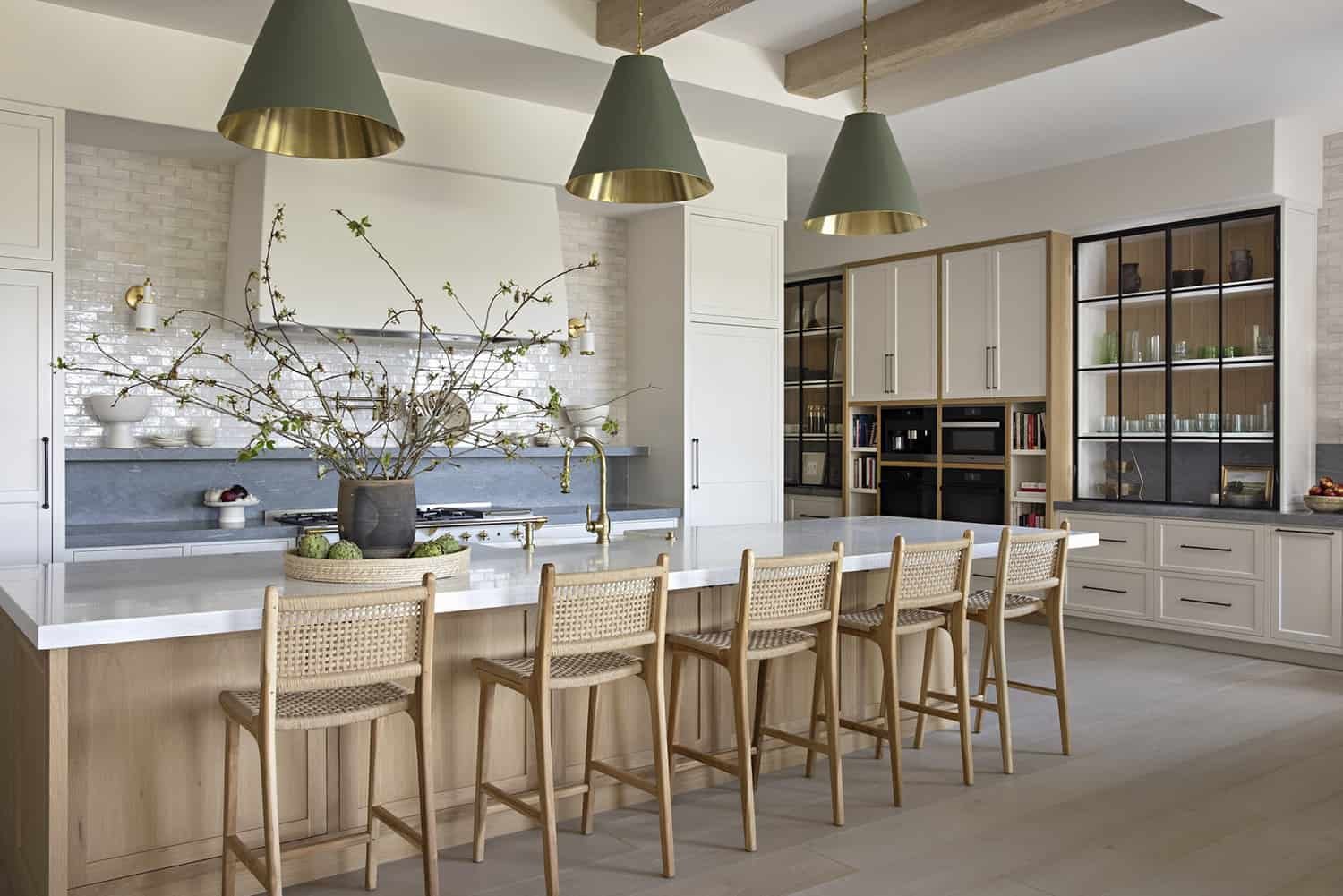 Large Modern farmhouse kitchen remodel off-white cabinets, home remodel, Sacramento interior designer