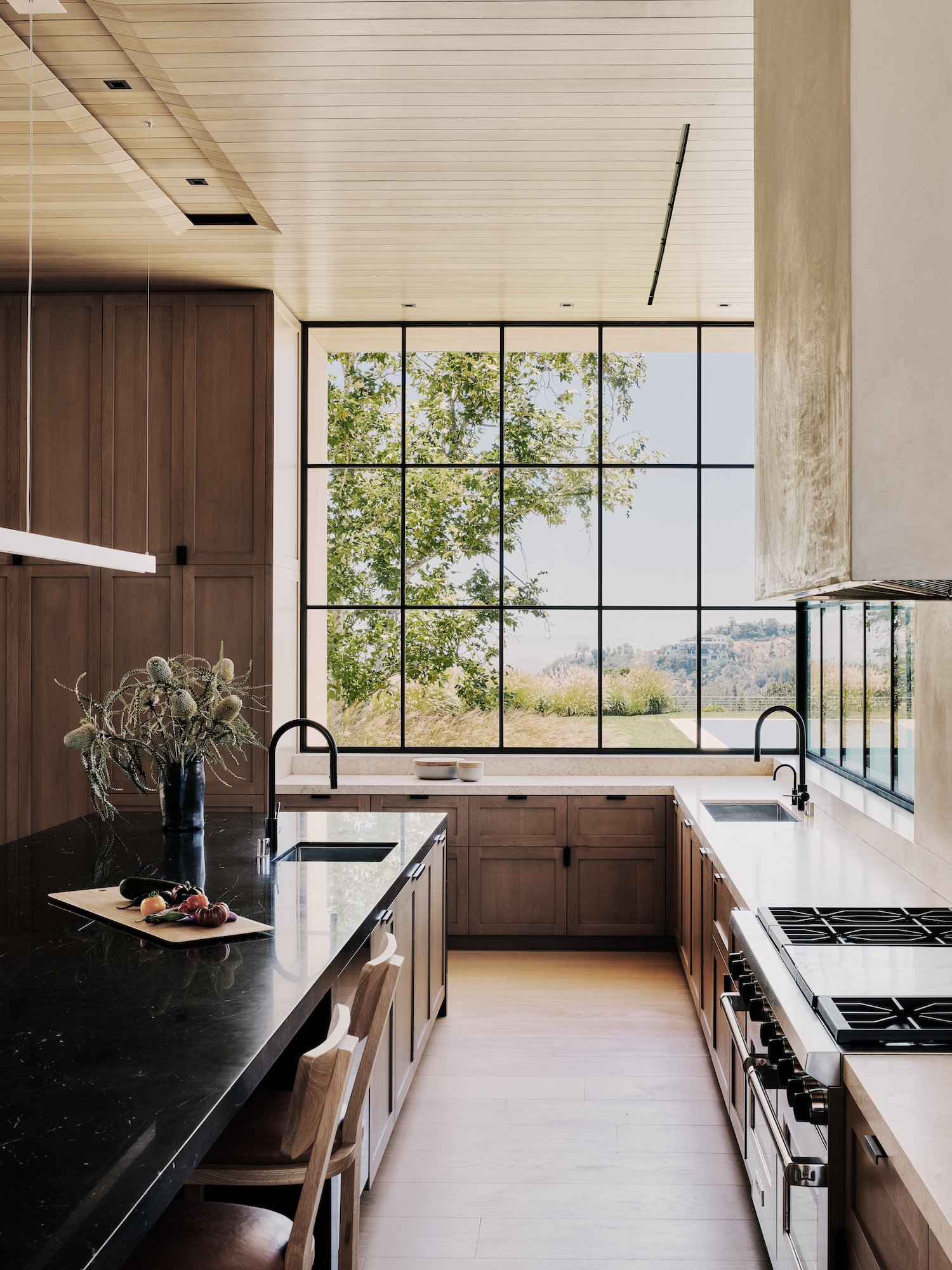 contemporary home by Walker Workshop and Jamie Bush boast expansive steel windows, modern home