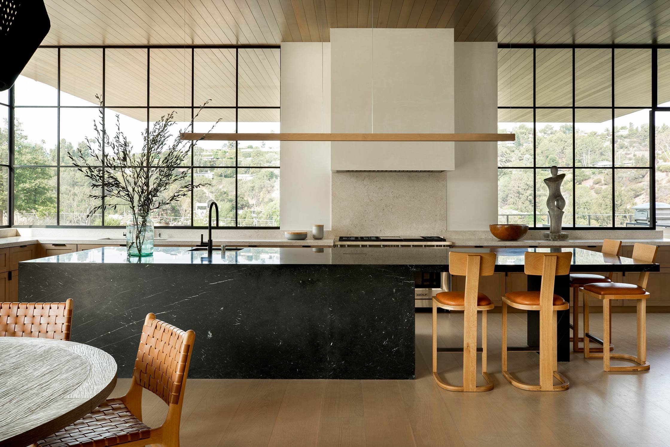 contemporary home by Walker Workshop and Jamie Bush boast expansive steel windows, modern home